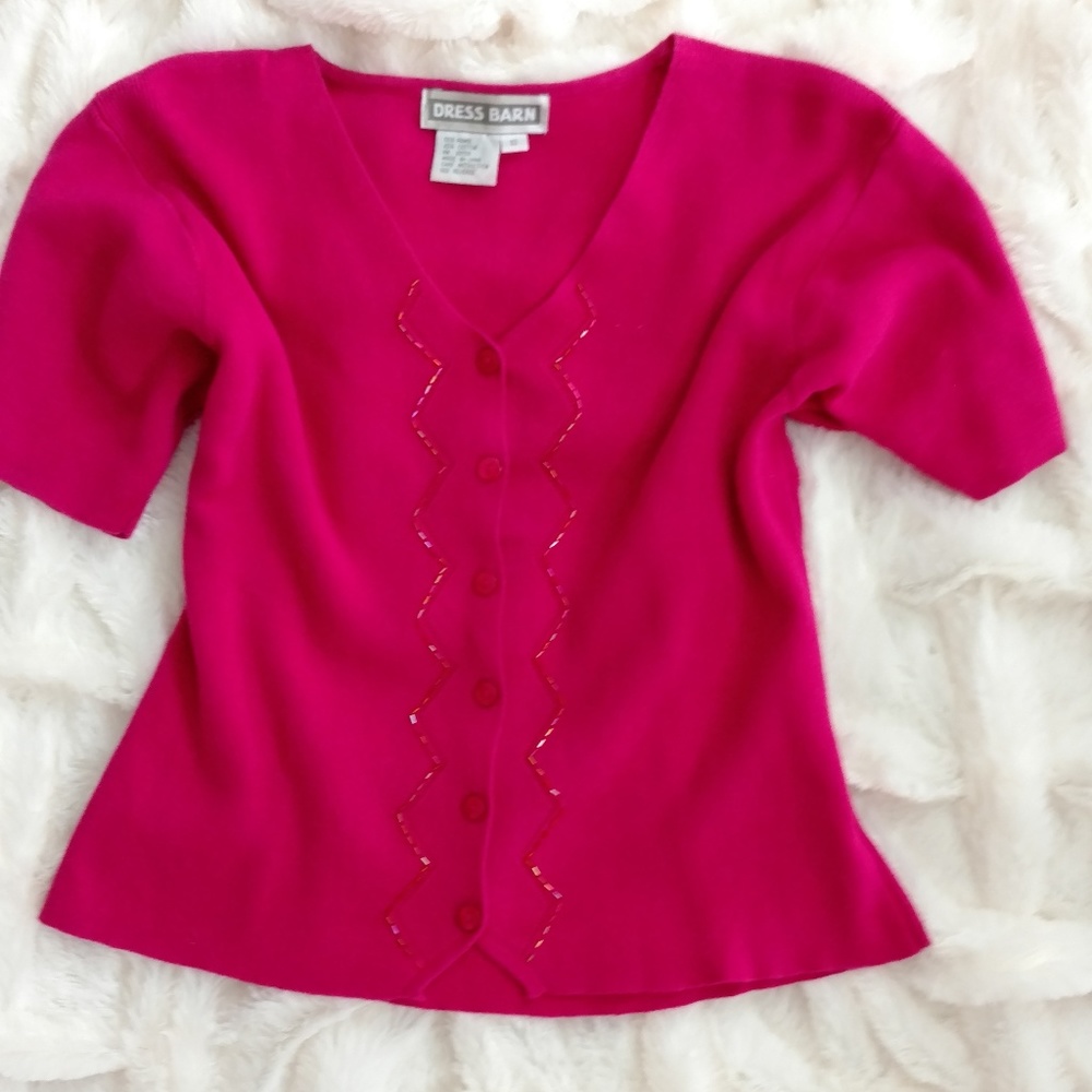 Pink Short Sleeved Shrug Cardigan
